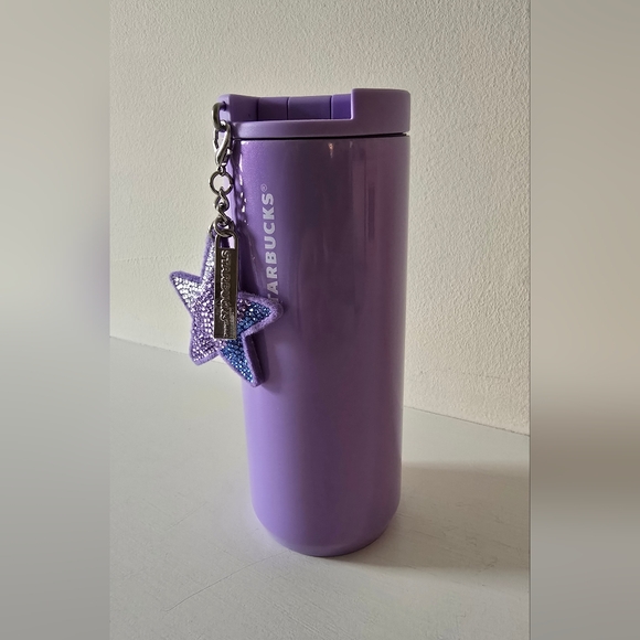 Starbucks Purple Matte Tumbler 12oz w Star Keychain Charm 2023 - Picture 2 of 10